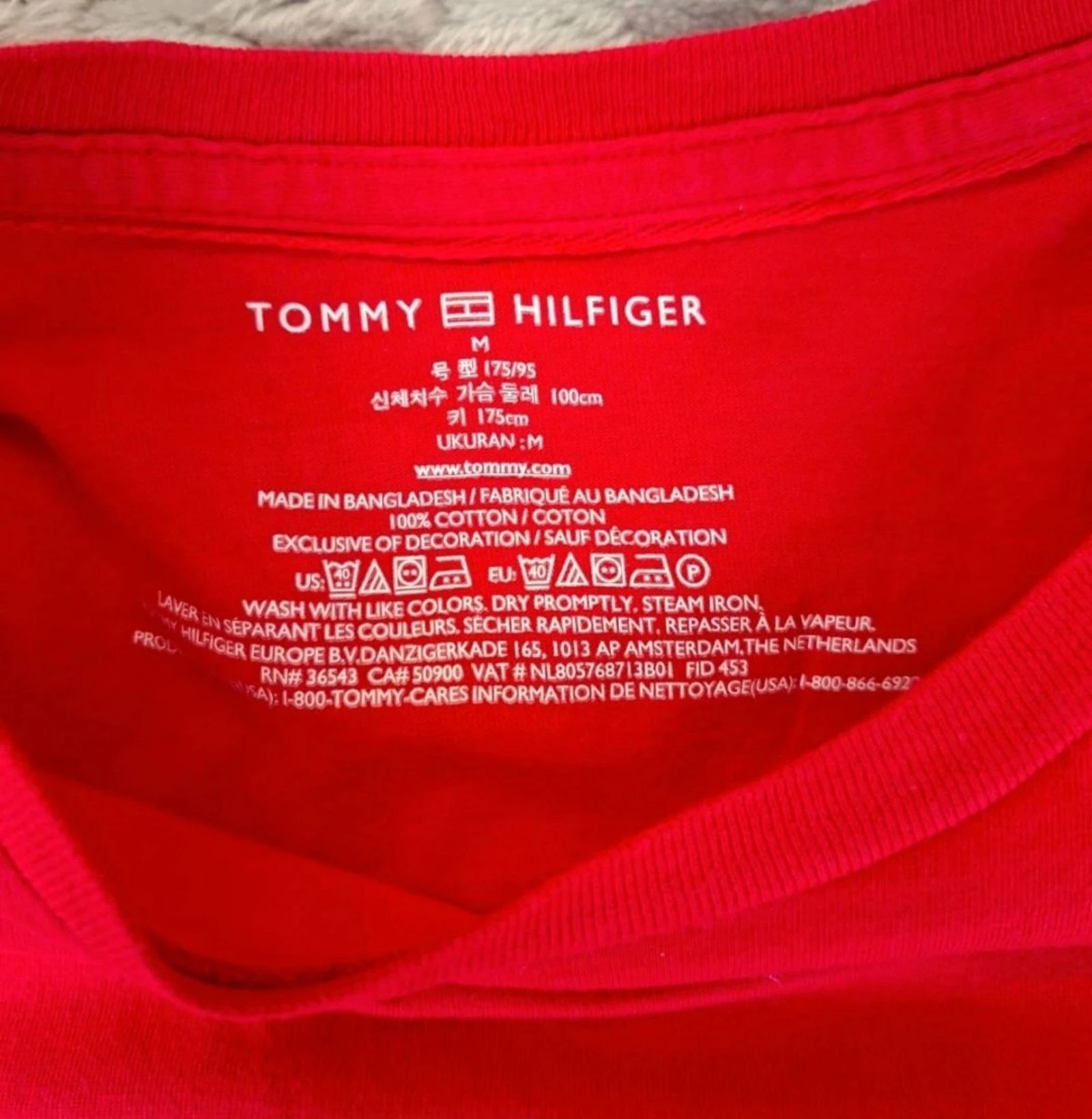 Tommy Hilfiger Rood T-Shirt Korte Mouw Casual Minimalist Essentials M – photo 5